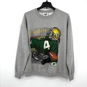 Vintage 1998 Lee Sport Green Bay Packers Favre Graphic Sweatshirt Men’s Size XL